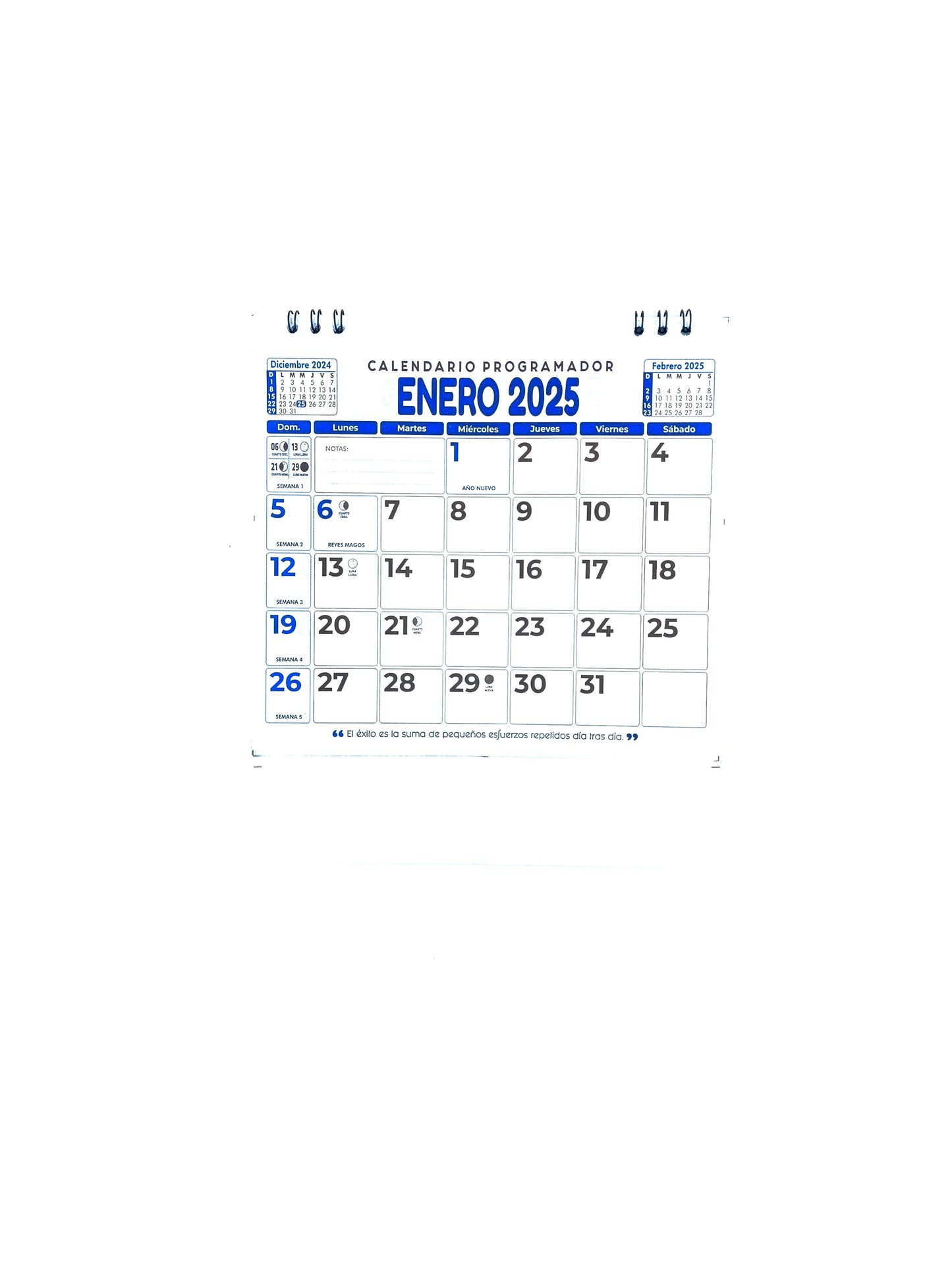 Calendario programador escritorio 2025 azul