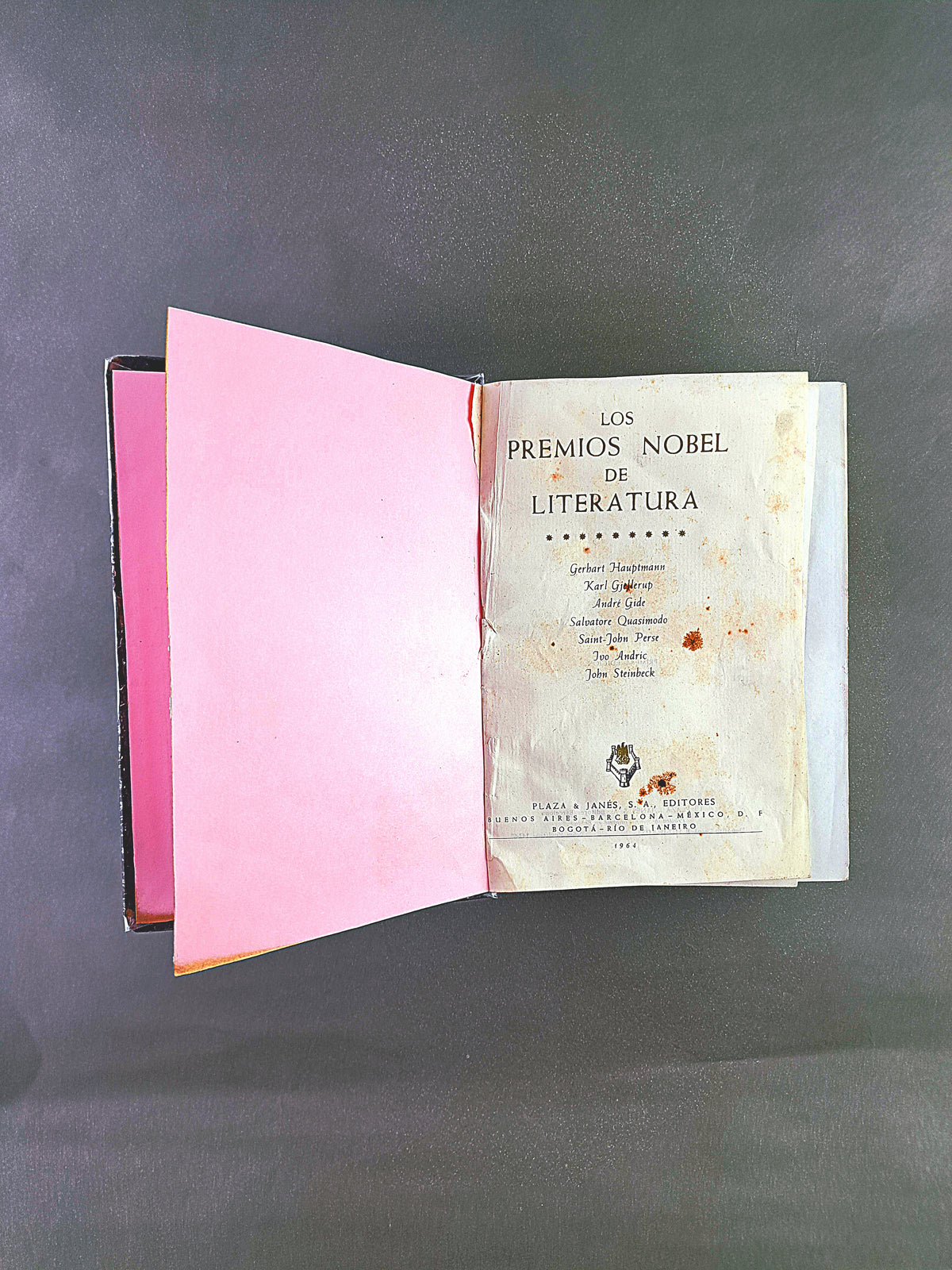 Los Premios Nobel de Literatura tomo IX by Gerbart Huaptmann Karl Gjellerup André Gide Salvatore Quasimodo Saint John Perse Ivo Andric John Steinbeck
