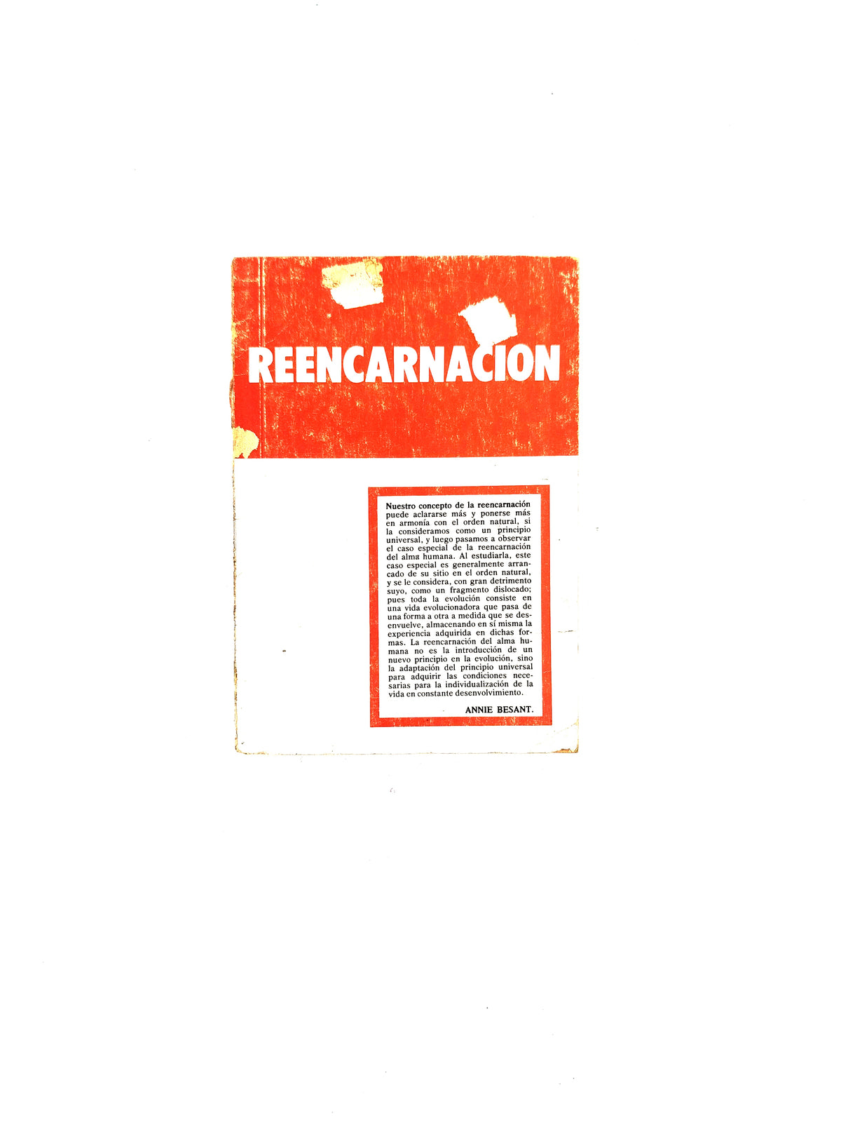 Reencarnacion by Annie Besant