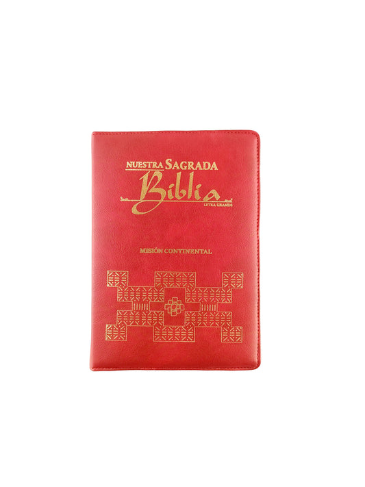 Nuestra sagrada biblia letra grande misión continental roja