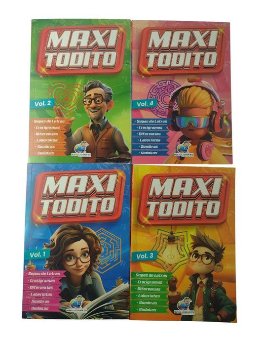 Maxi todito sopas de letras-crucigramas -diferencias-laberintos-sombras-sudokus by Mundo litográfico