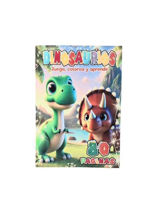 Dinosaurios juega, colorea y aprende 80 paginas by Varios
