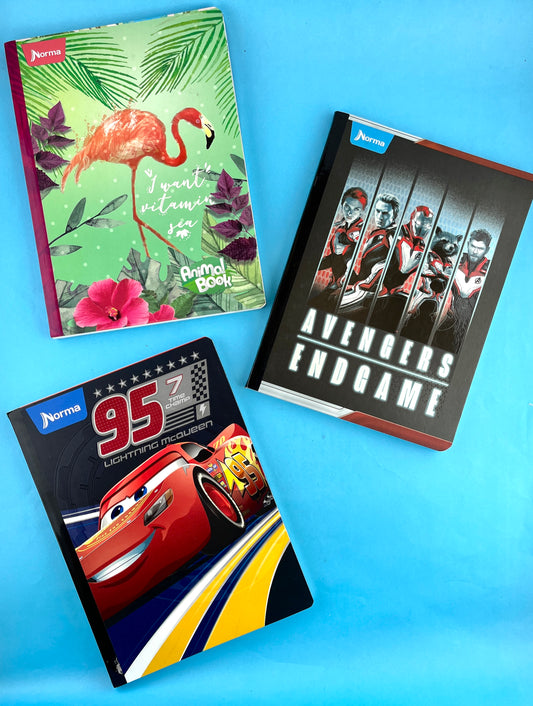 Cuaderno cosido 100 hojas cuadros/línea/Doble línea Promoción