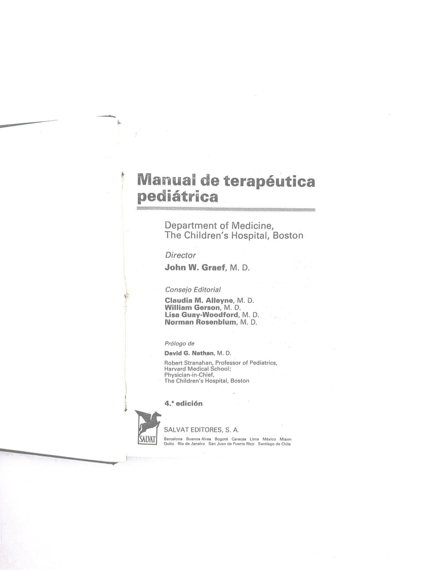 Manual de terapéutica pediátrica cuarta edición