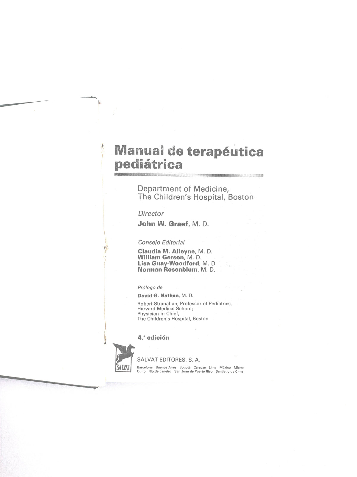 Manual de terapéutica pediátrica cuarta edición by Varios