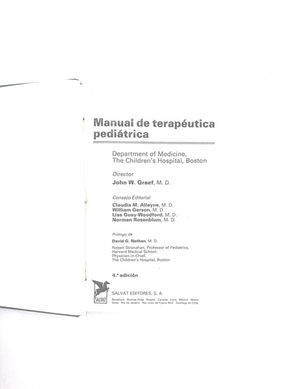 Manual de terapéutica pediátrica cuarta edición
