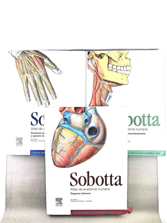 Sobotta Colección Atlas de anatomía humana 23a edición 3 volumen Cabeza, cuello y neuroanatomía. Órganos internos, Anatomía general y aparato locomotor