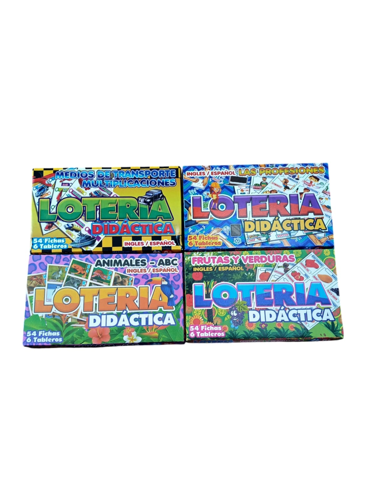 Loteria didactica de cartón bilingue surtida grande