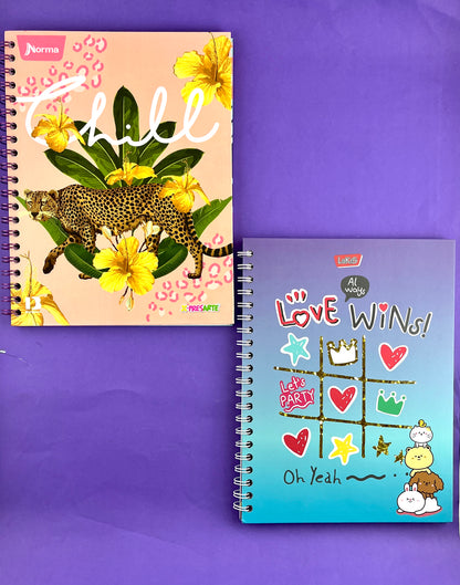 Cuaderno argollado grande 105 Línea corriente pasta dura mujer