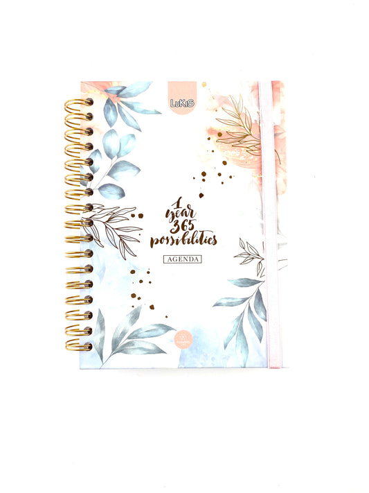 Agenda lukis permanente degrade menta hojas