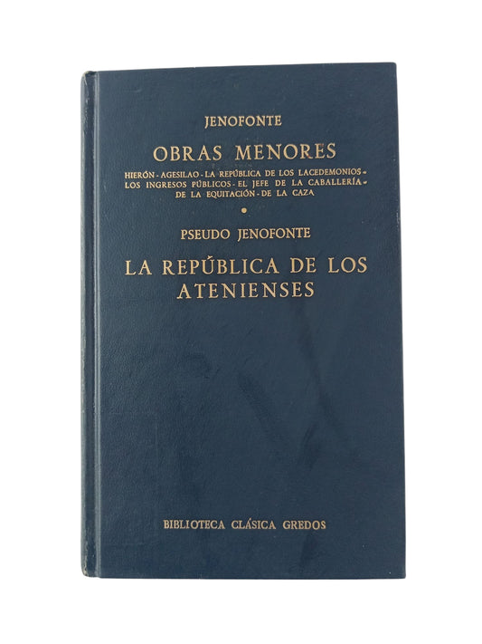 Obras menores:Hierón, Agesilao, La república de los lacedemonios, los ingresos públicos, el jefe de la caballería, de la equitación, de la casa. Pseudo Jenofonte La república de los atenienses