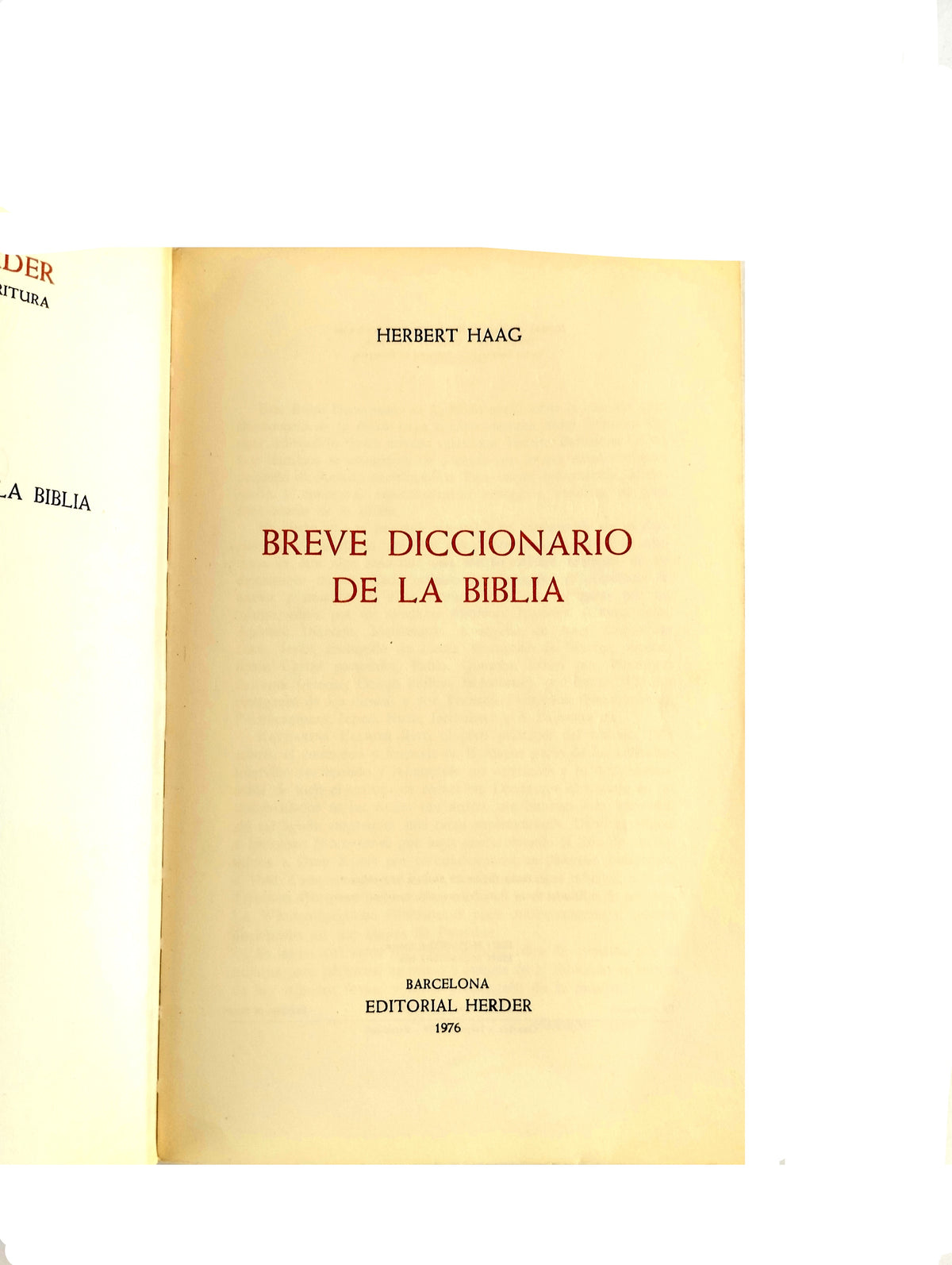 Breve diccionario de la Biblia by Hebert Haag