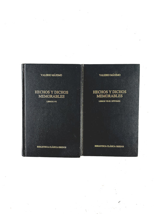 Hechos y Dichos Memorables 2 volumenes Libros (I-VI) Libros (VII-IX) Epítomes by Valerio Máximo