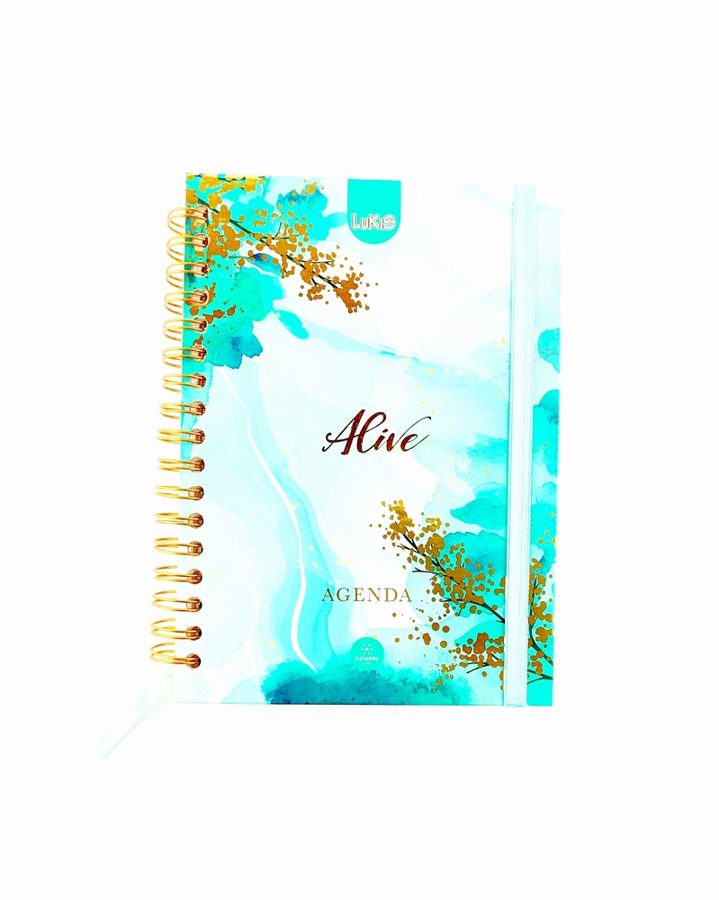 Agenda lukis permanente flowers verde menta by libreriatroya.com