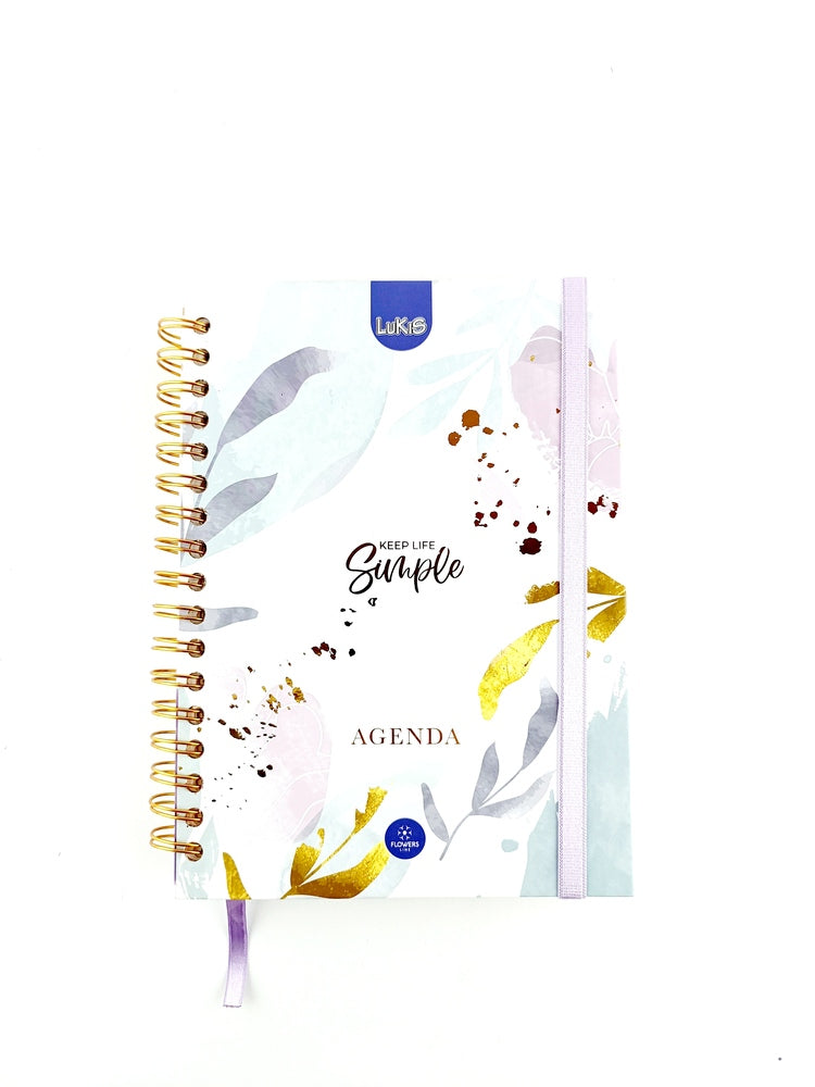 Agenda lukis permanente planeador flowers lila by libreriatroya.com