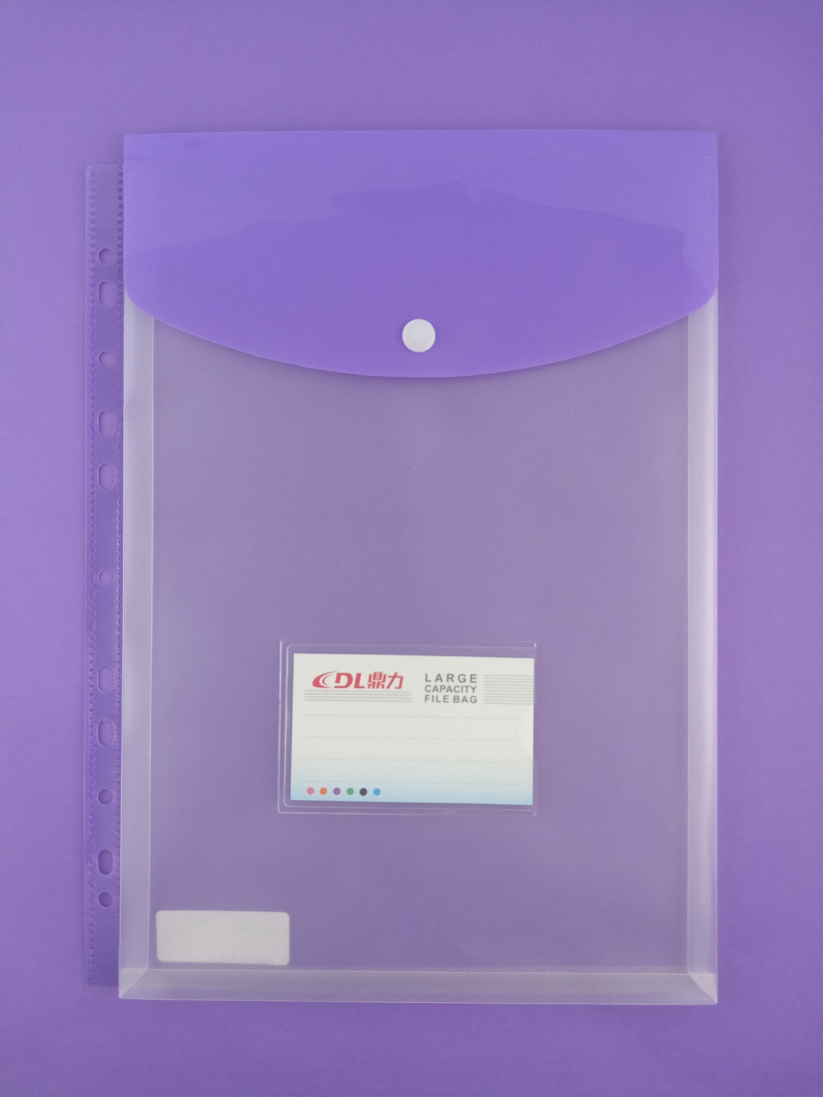 Sobre plástico expandible transparente botón A4 Vertical para carpeta de anillas by Varios
