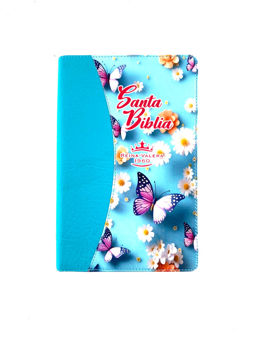 Biblia rvr 1960 letra grande estuche azul aguamarina by Reina Valera 1960