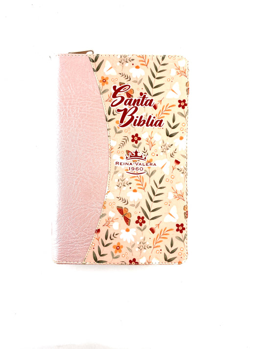 Biblia rvr 1960 letra grande estuche palo de rosa satinado