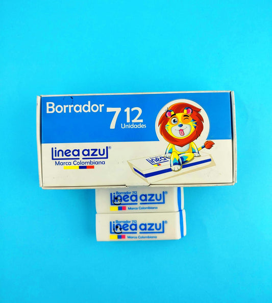 Borrador línea azul grande x12