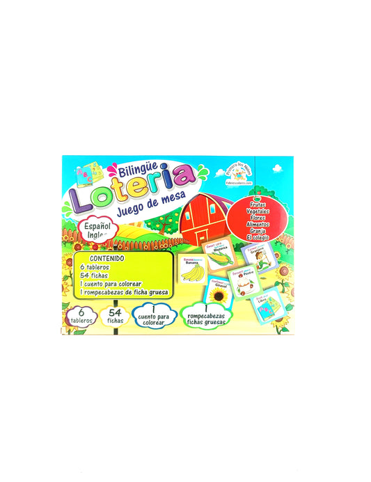 Lotería bilingüe juego de mesa