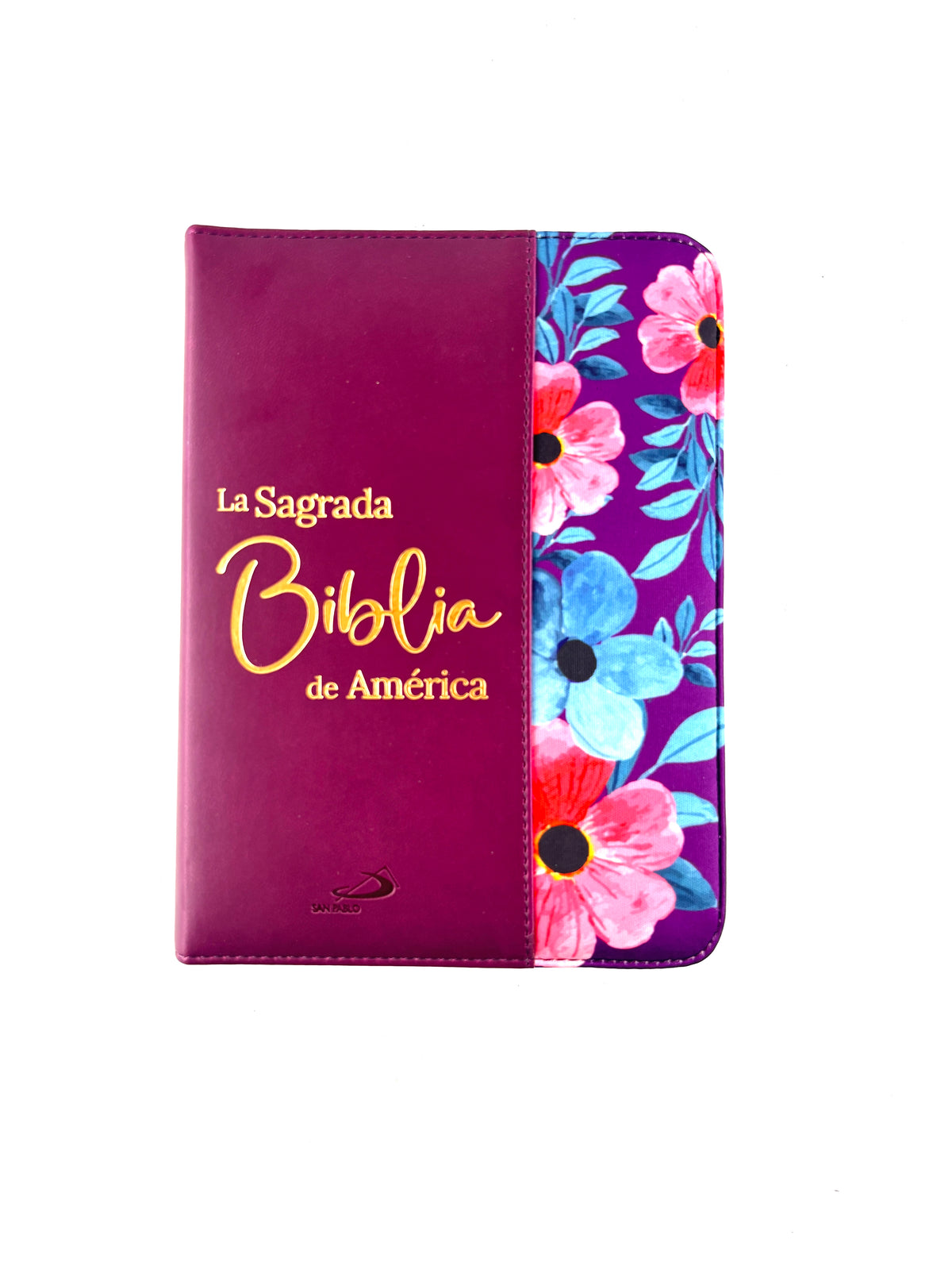 Sagrada biblia de américa colección estuche morada/flores by Biblia de América