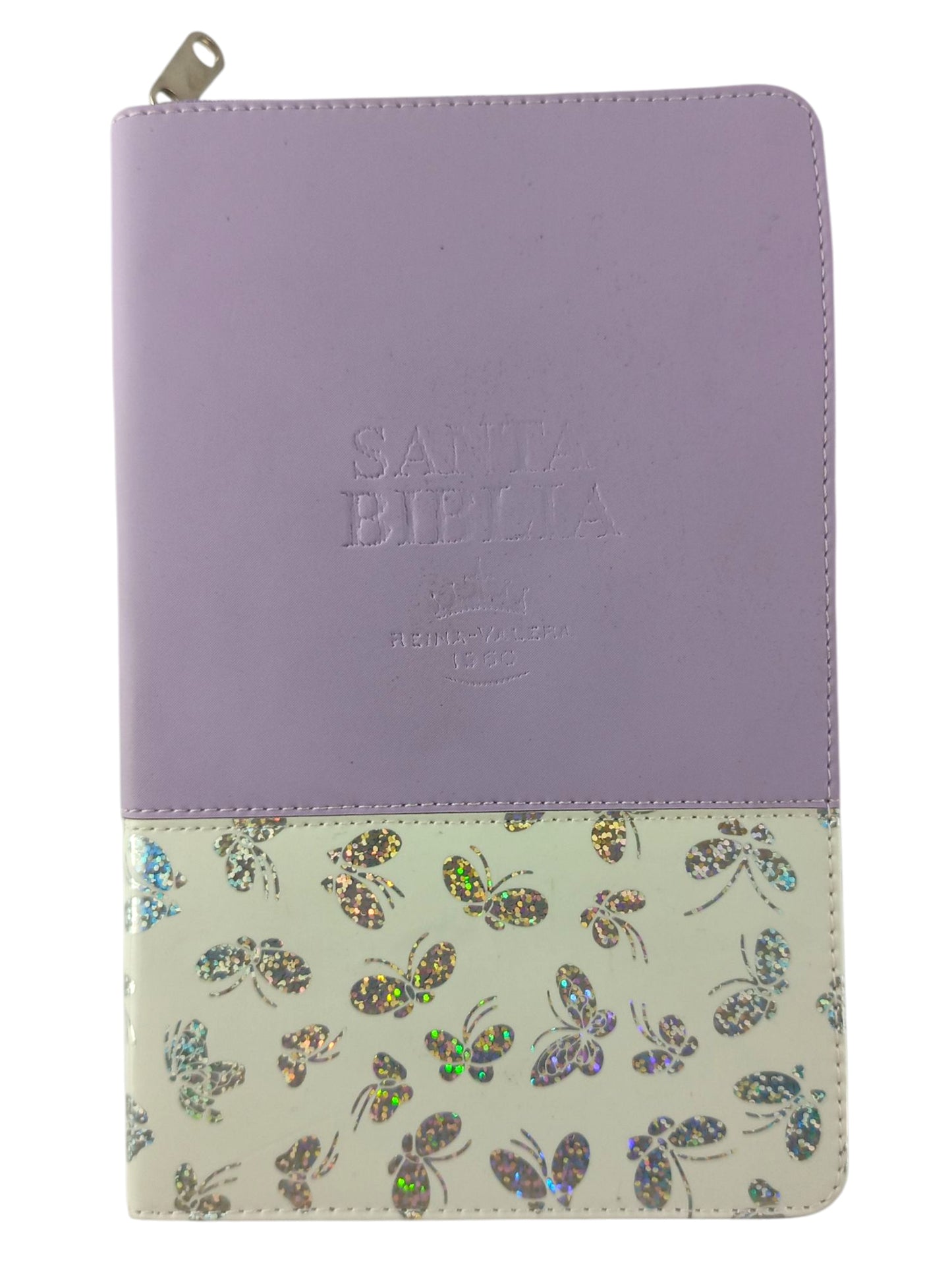 Biblia RVR 1960 Letra Grande Estuche lila con Mariposas