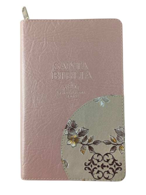 Biblia rvr 1960 letra grande estuche palo de rosa satinado -flores by Reina Valera 1960