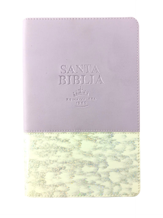 Biblia RVR 1960 Letra Grande con Estuche lila Nacarado