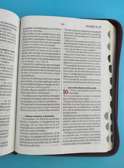 Biblia letra gigante vinotinto con índice by Reina Valera 1960