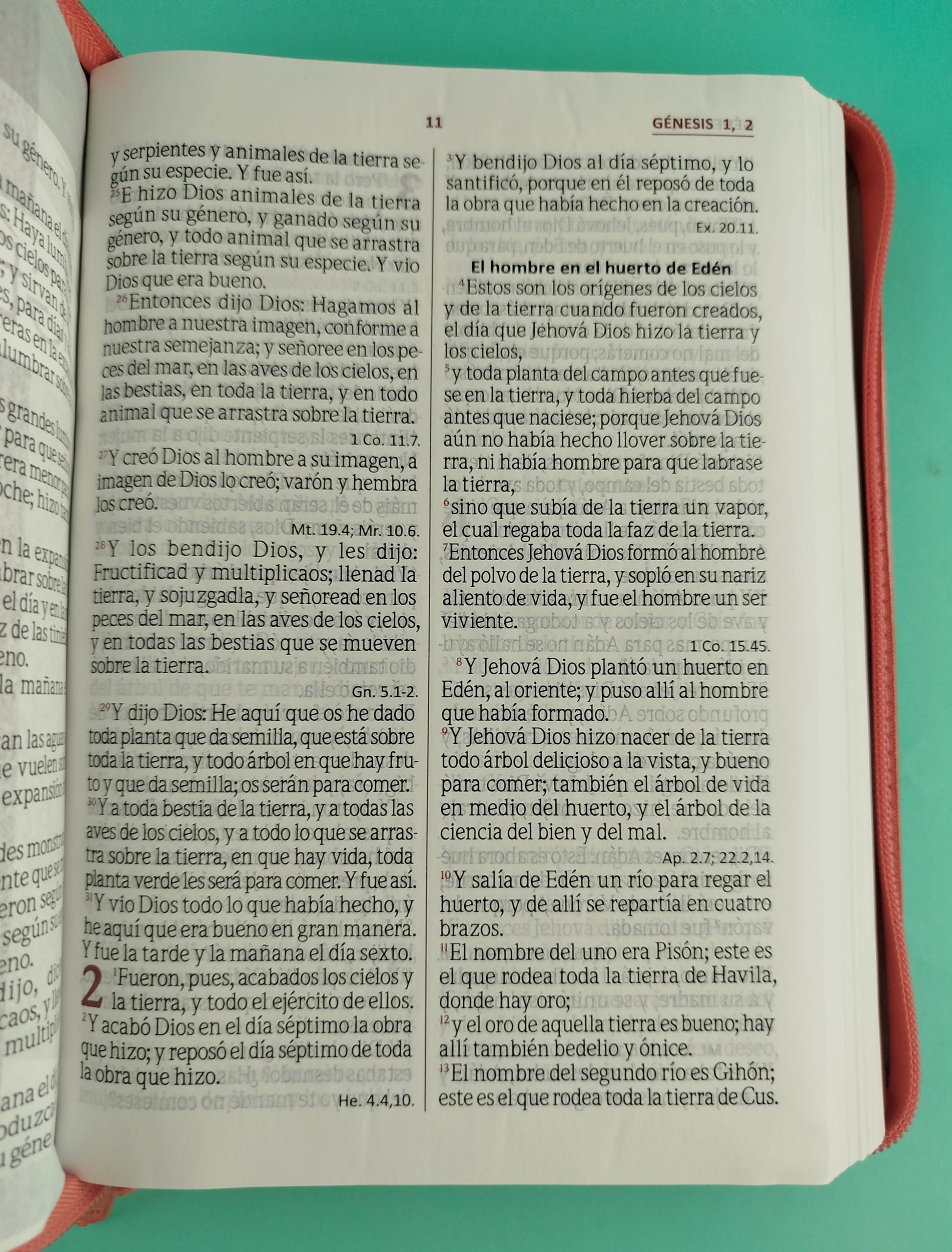 Biblia Letra gigante naranja champagne borde blanco con cierre by Reina Valera 1960