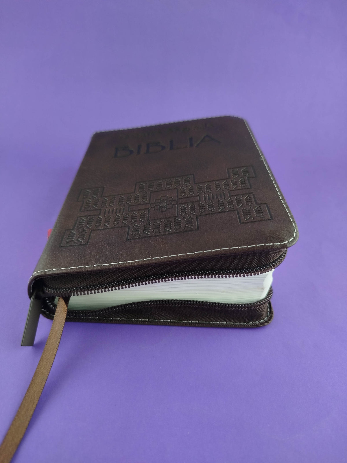 Nuestra sagrada biblia clásica estuche café by Varios