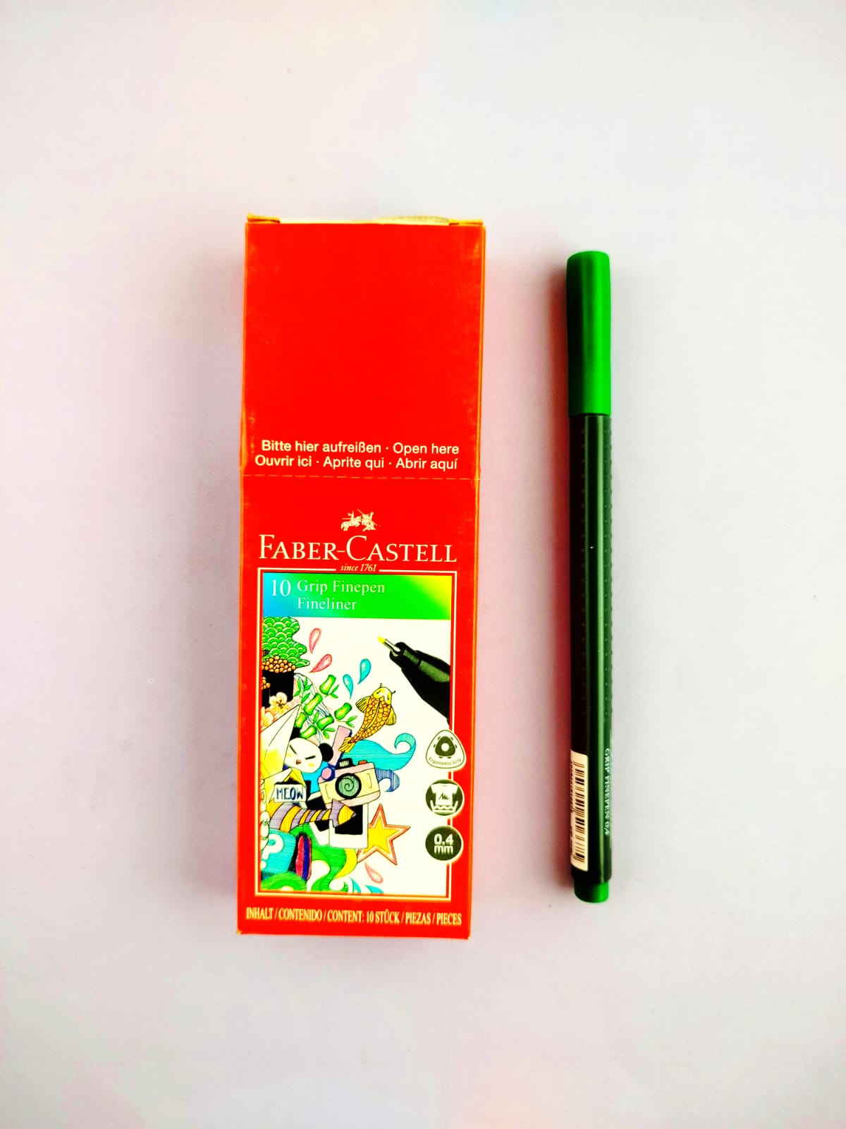 Micropuntas Faber Castell verdes caja x10