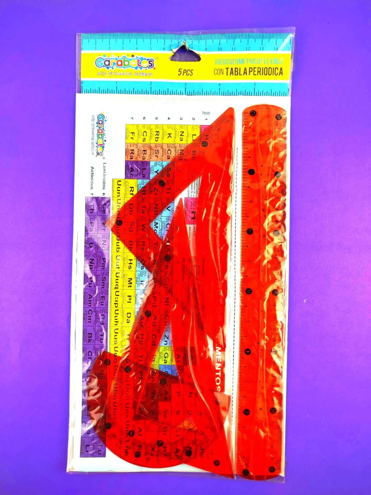 Juego geométrico flexible garabatos 4 piezas + tabla periódica by Garabatos