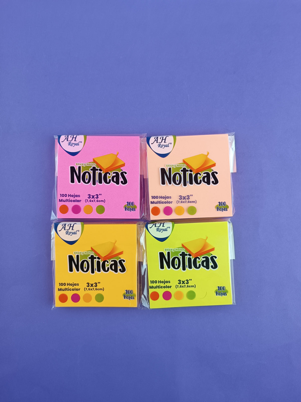 Notas adhesivas neón AH Royal multicolor x 100 by Varios