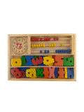 Reloj de madera didáctico con ábaco números by null