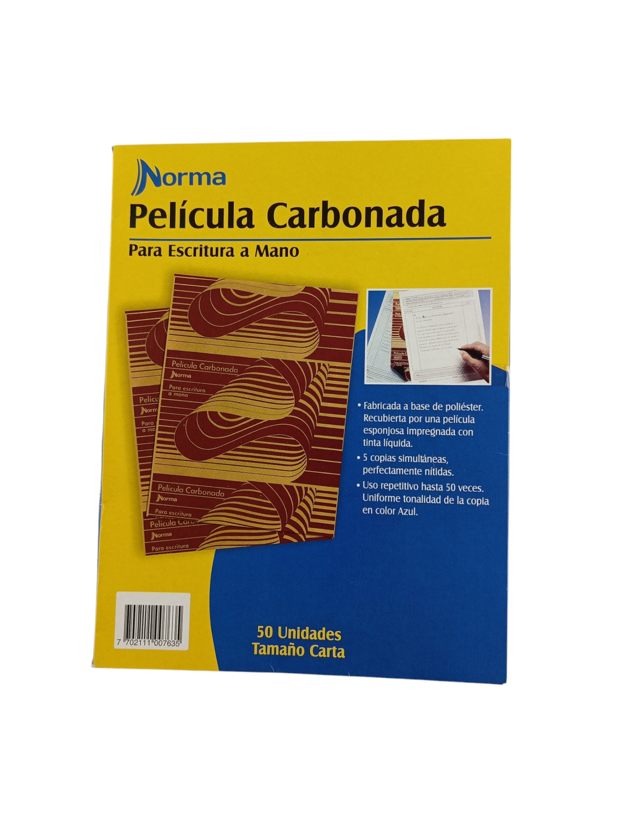 Película Carbonada Tamaño Carta Azul 50 Unidades by Norma