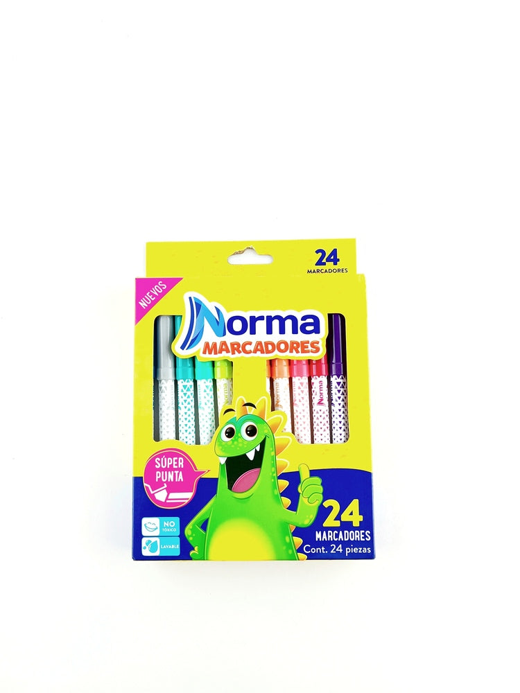 Marcadores norma lavables  x 24