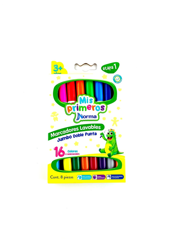 Marcadores norma lavables jumbo x 16