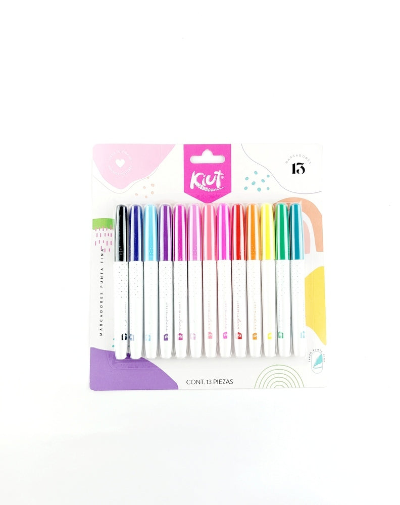 Marcador kiut permanente punta fina x 13 by libreriatroya.com