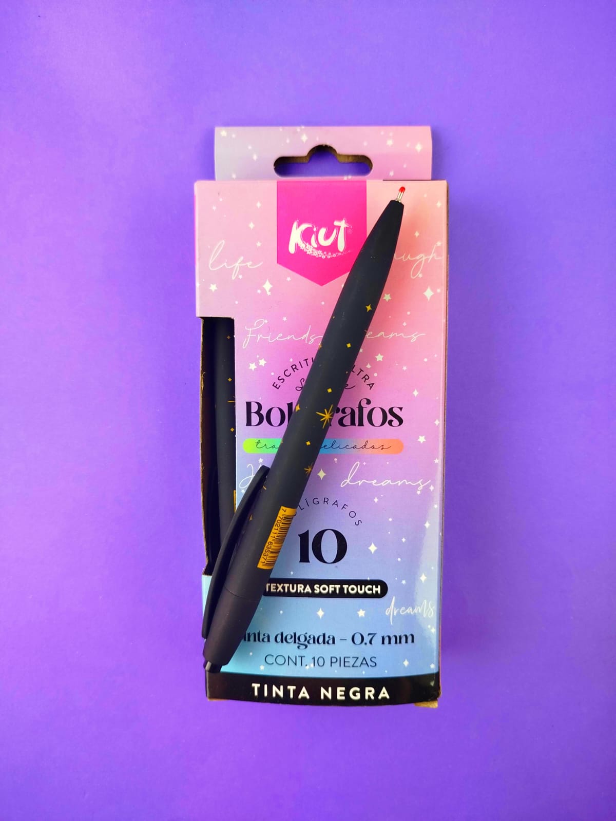 Bolígrafos kiut retráctil tinta negra 0.7 caja x10 by Kiut
