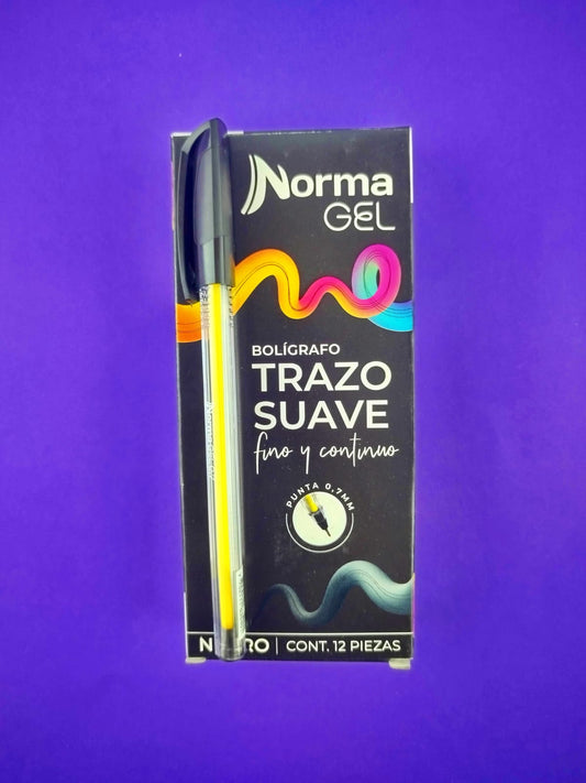 Bolígrafos Norma trazo suave negro 0.7 caja x12