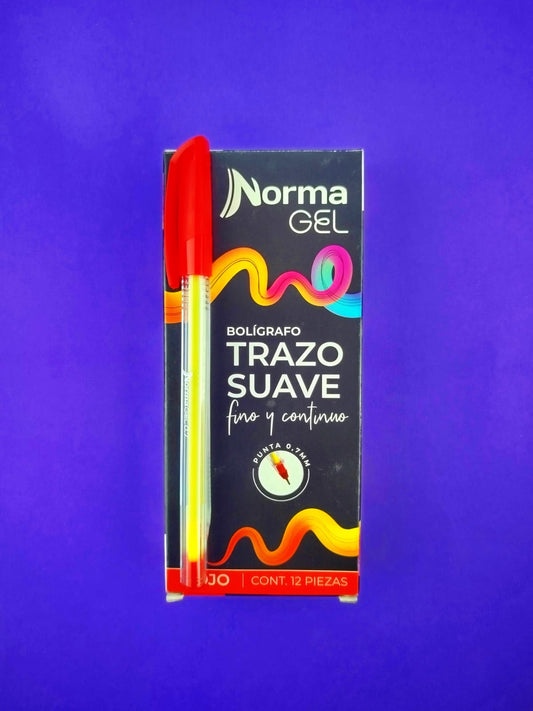 Bolígrafos Norma trazo suave rojo 0.7 caja x12