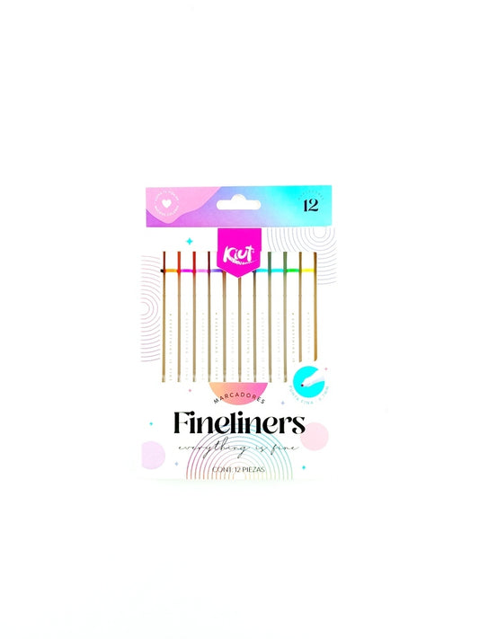 Estuche Micropuntas Fineliners Kiut X 12