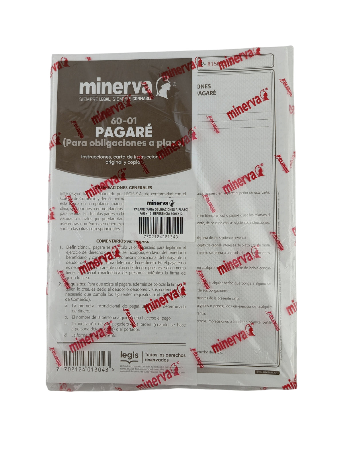 Contrato Pagaré Paquete x12 Unidades by Minerva