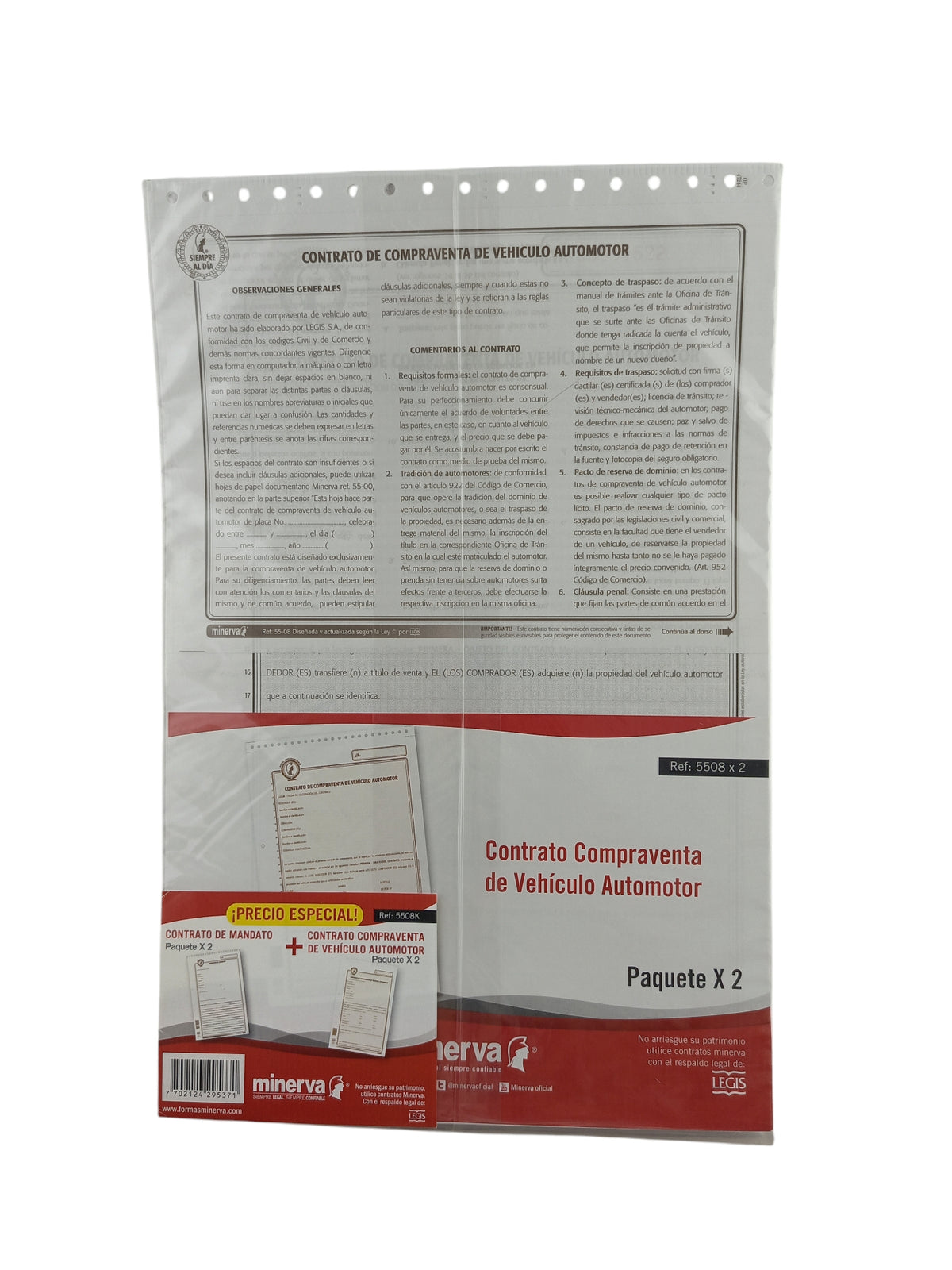 Contrato de Compraventa de Vehículo Automotor y Mandato Paquete X 2 by Minerva