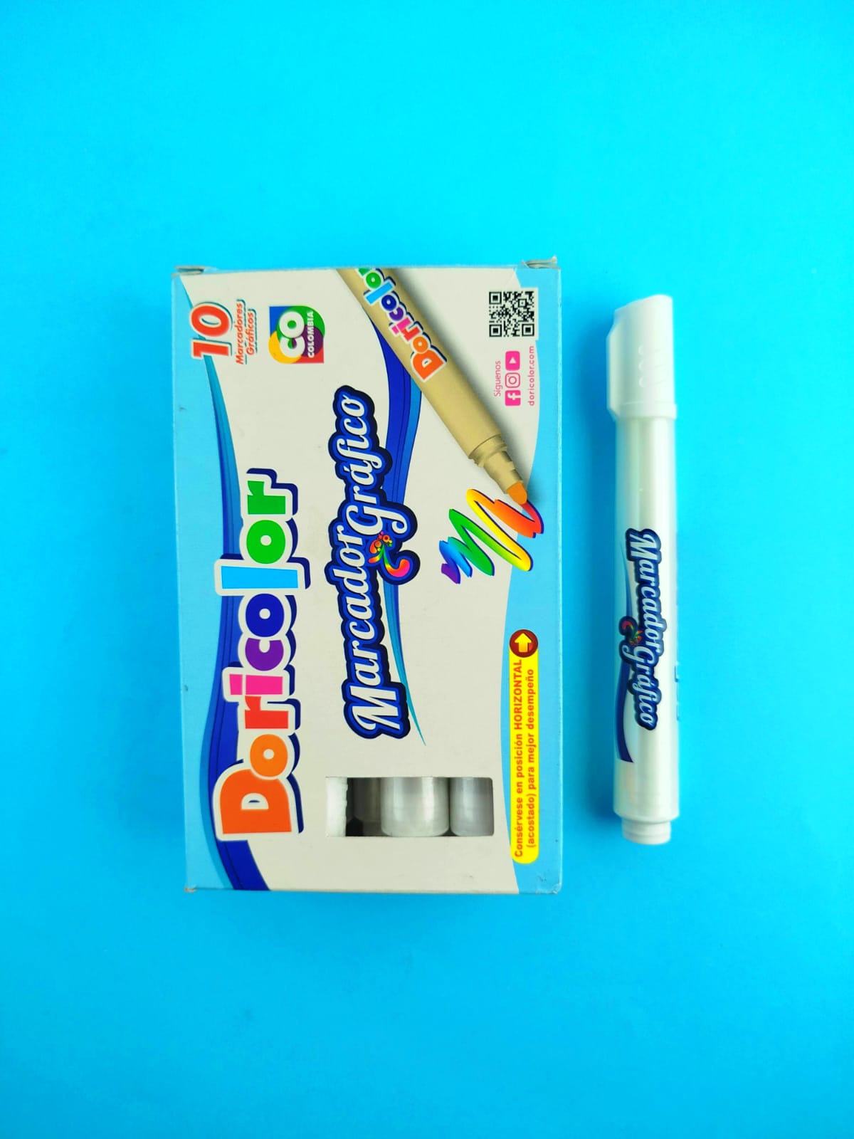 Marcadores gráficos doricolor blanco x10 unidades by Doricolor