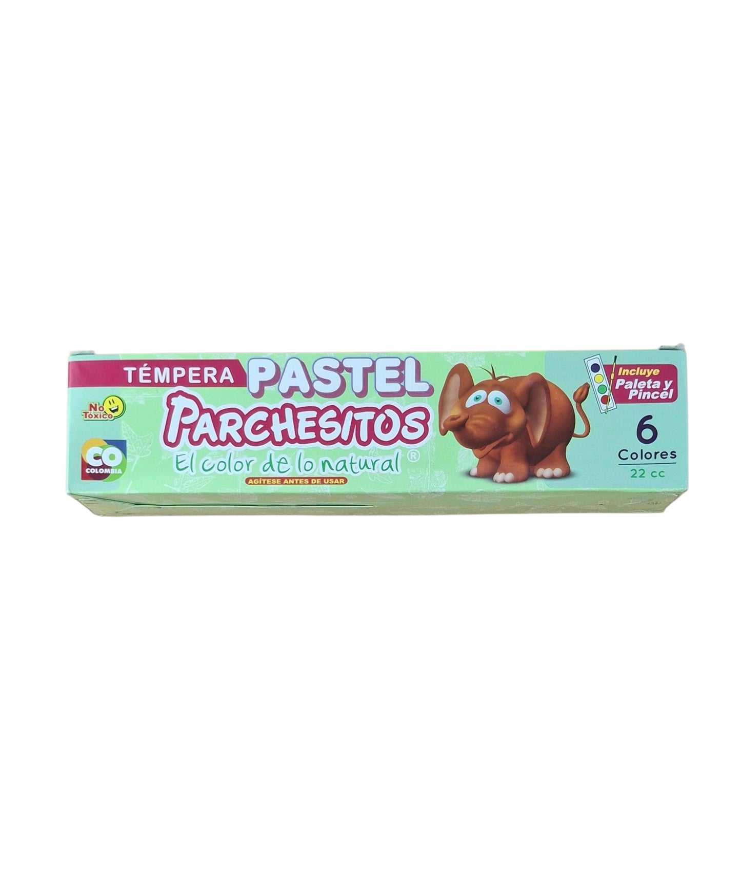 Tempera escolar Parchesitos Pastel x 6 unid