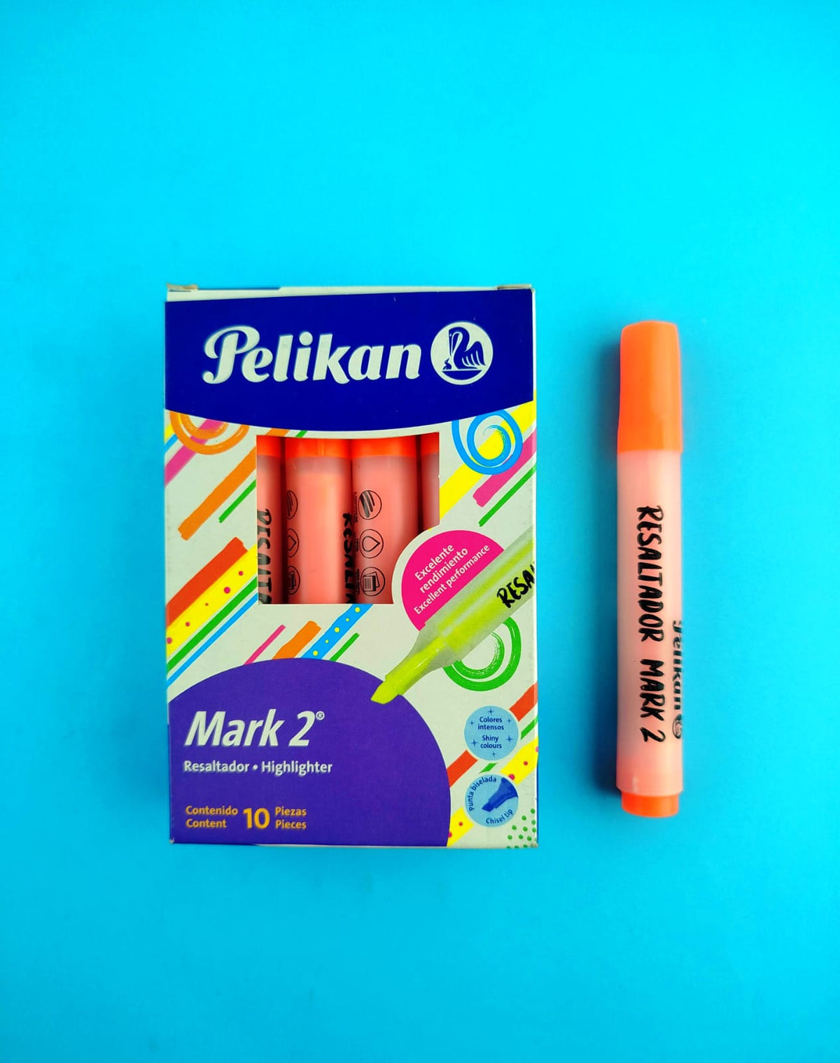 Resaltador mark 2 pelikan naranja x10 by Pelikan