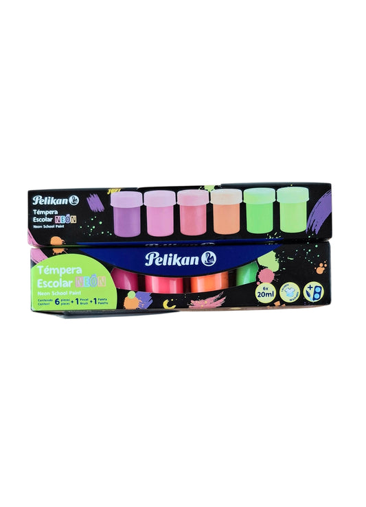 Témpera escolar Pelikan neón caja x 6 unid