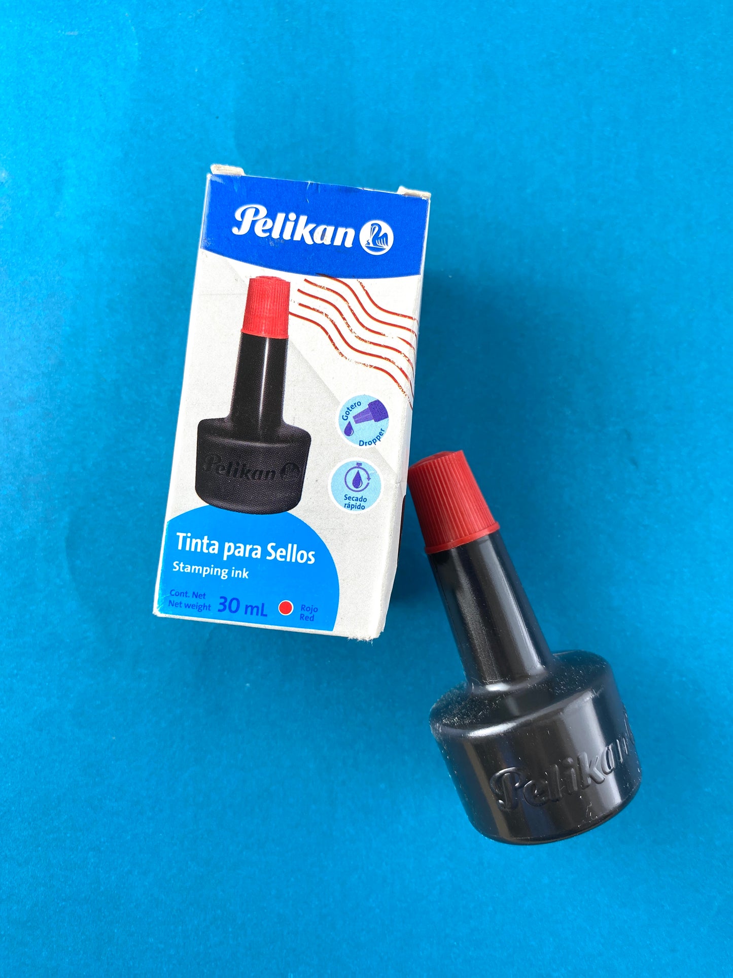 Tinta para sellos Pelikan rojo 30 ml